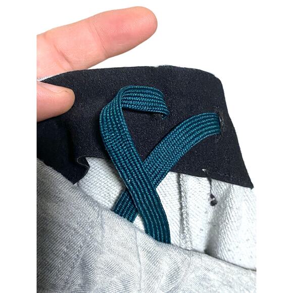 Nike Just Do It Spell Out Capri Pants Dri Fit Joggers Gray Blue Womens Large L - Picture 6 of 10